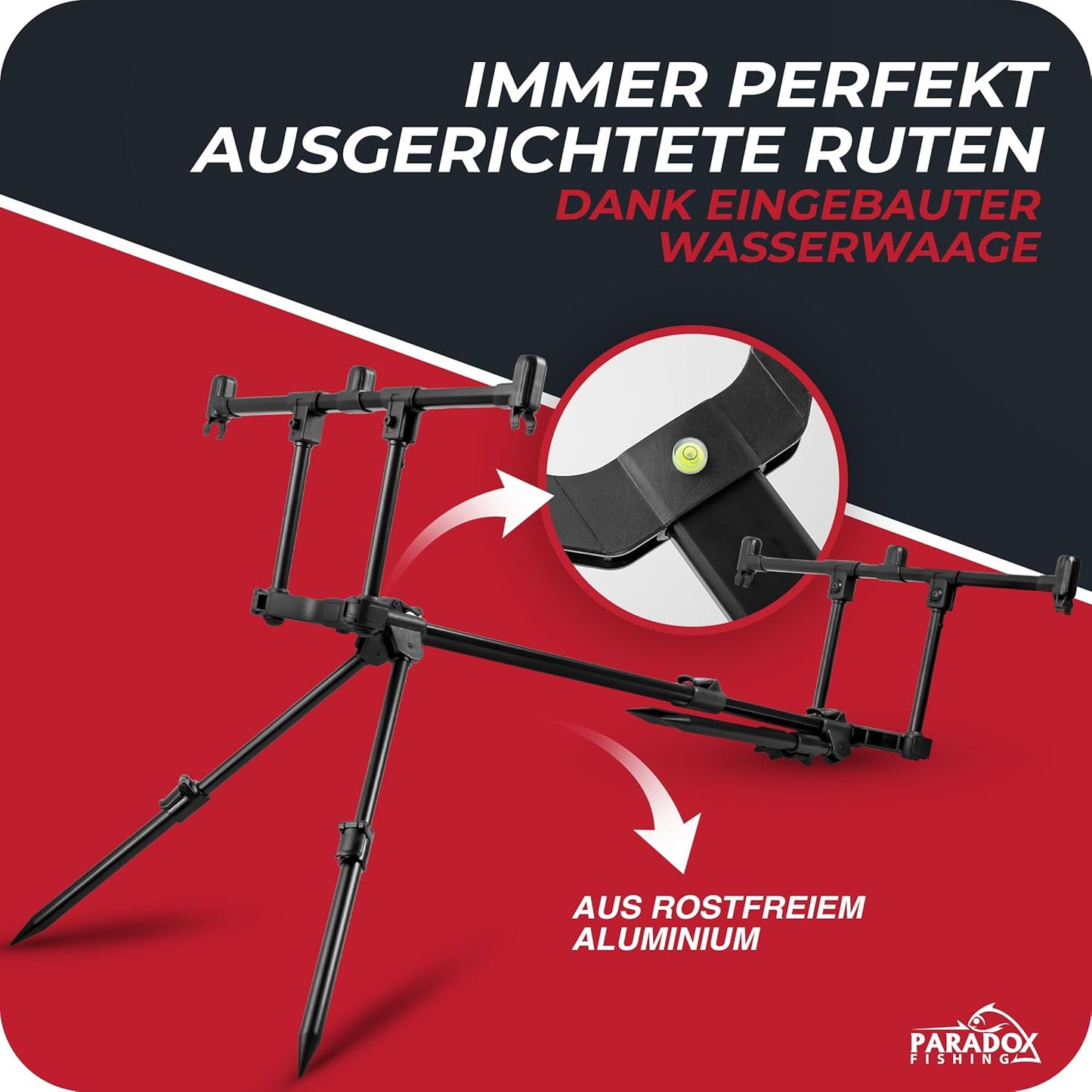Rod Pod für 3 Ruten, flexibel verstellbar