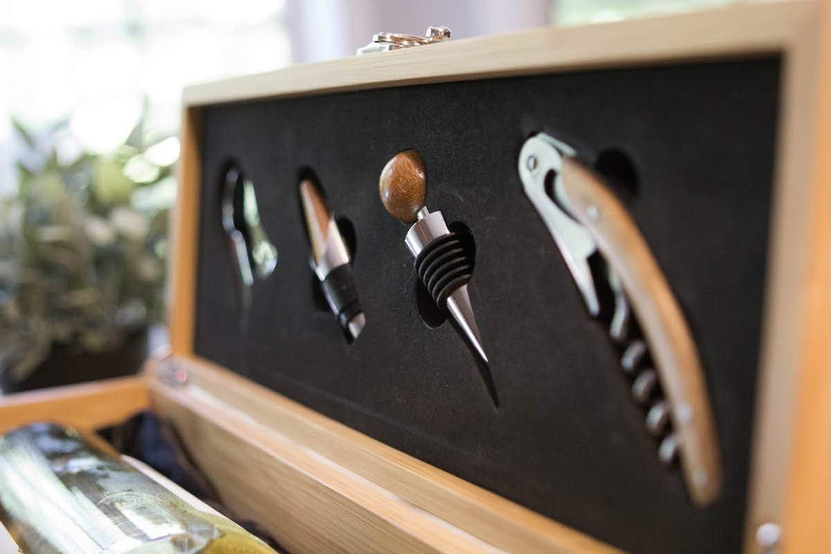 Wein-Geschenkbox mit Sommelier Set, Weinkiste