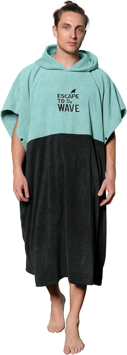 Badeponcho mit Kapuze, Petrol
