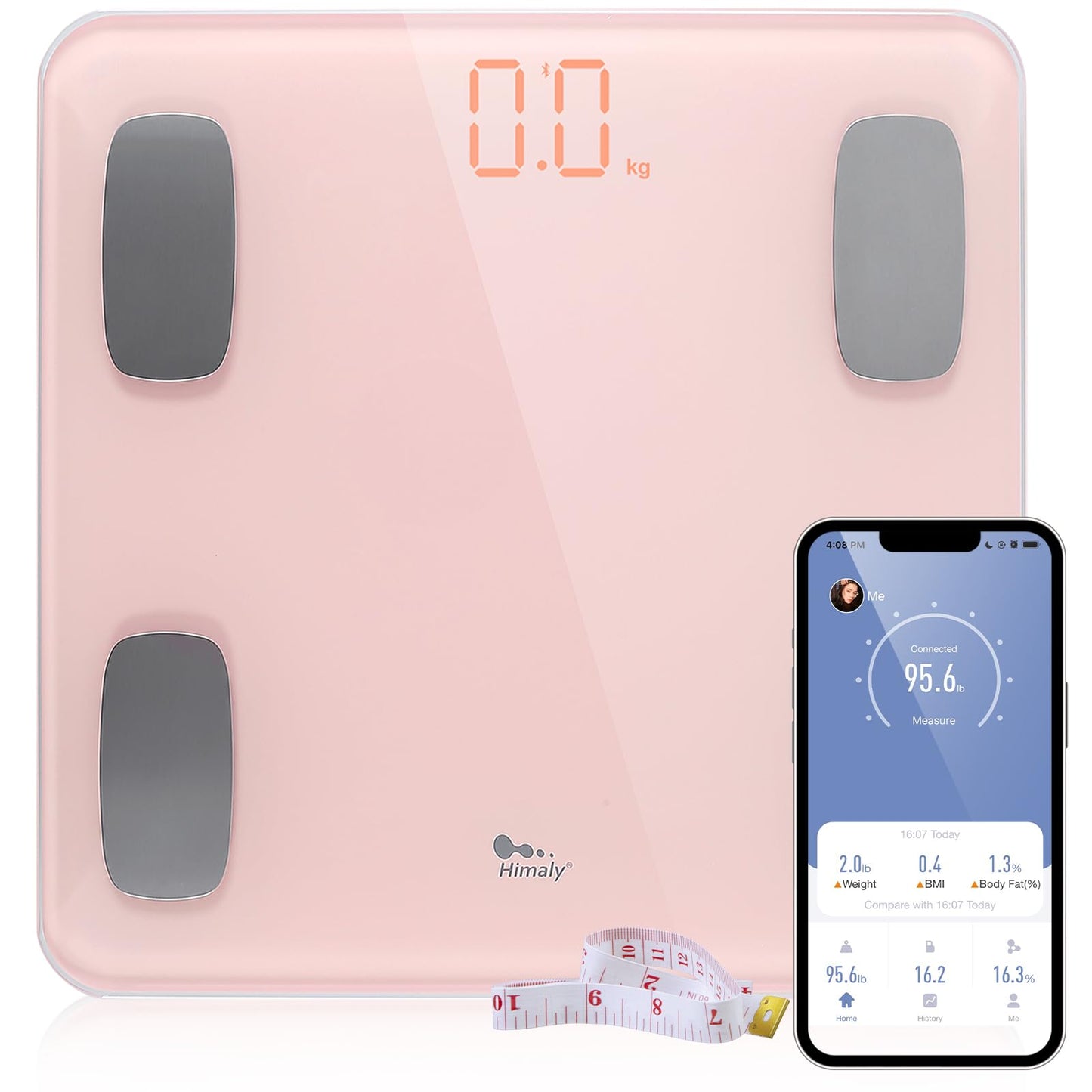 Körperfettwaage ‎1467-01 mit App-Steuerung, Rosa
