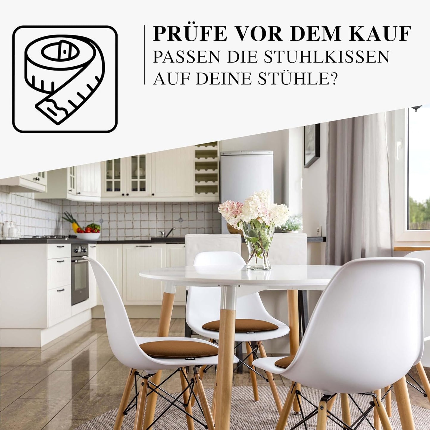 Runde Stuhlkissen-Set, Braun