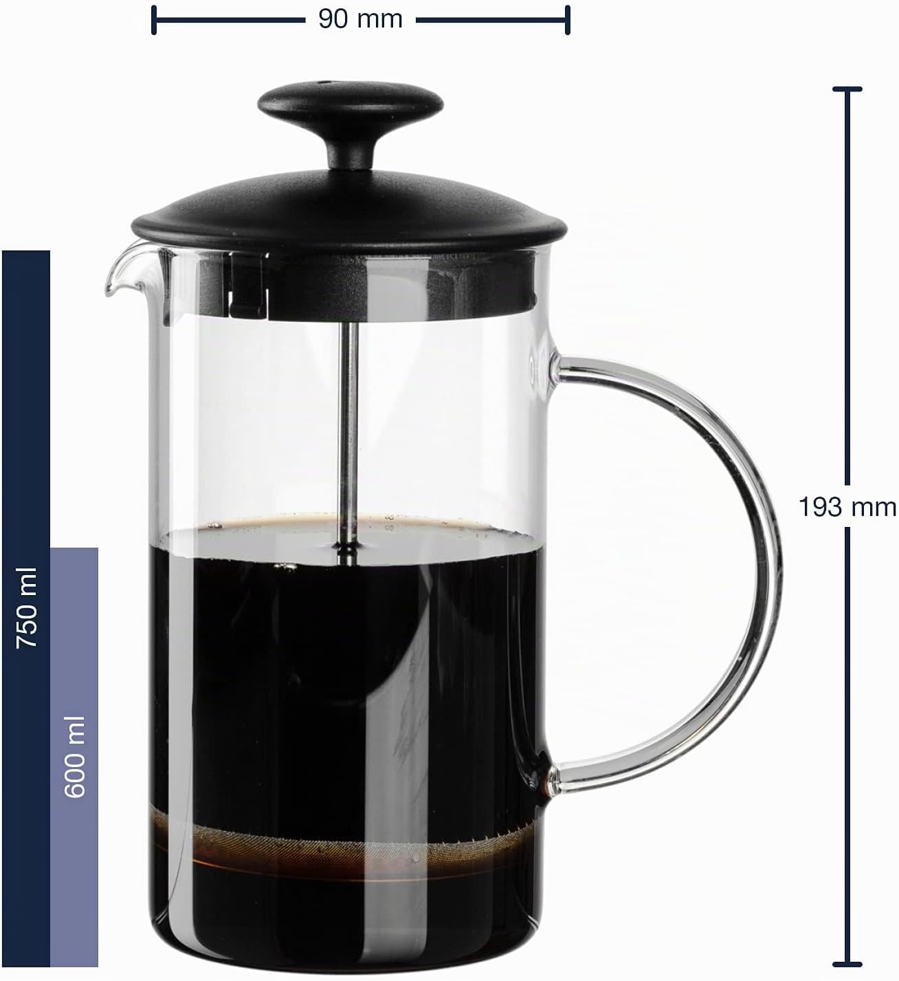Kaffeebereiter Set (4-teilig, 750 ml), Kaffeebereiter 750 ml