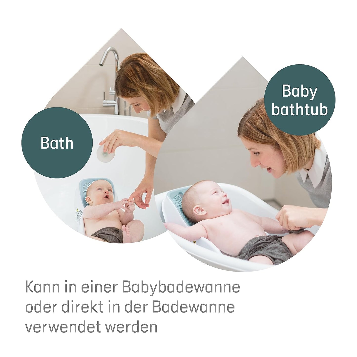 Badesitz für Babybadewanne, Light Aqua Single