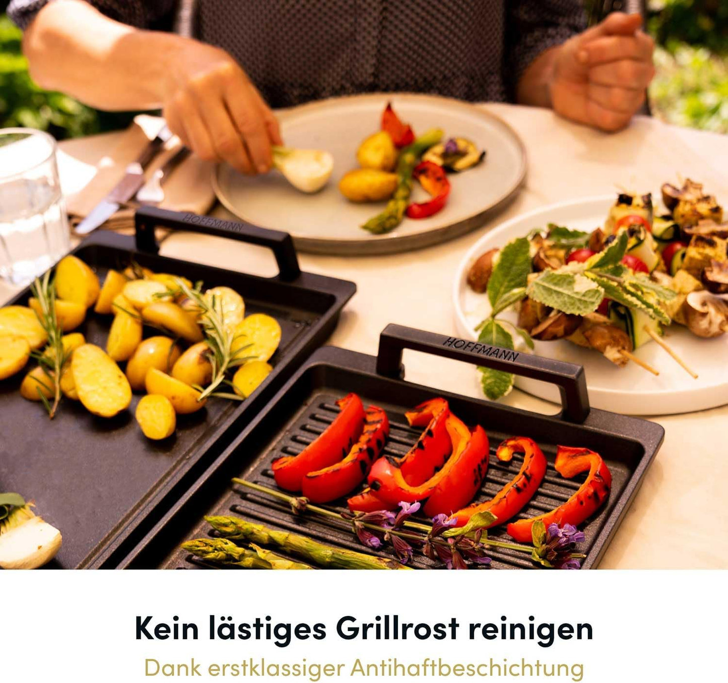 Teppanyaki Grillplatte mit Seitengriffen