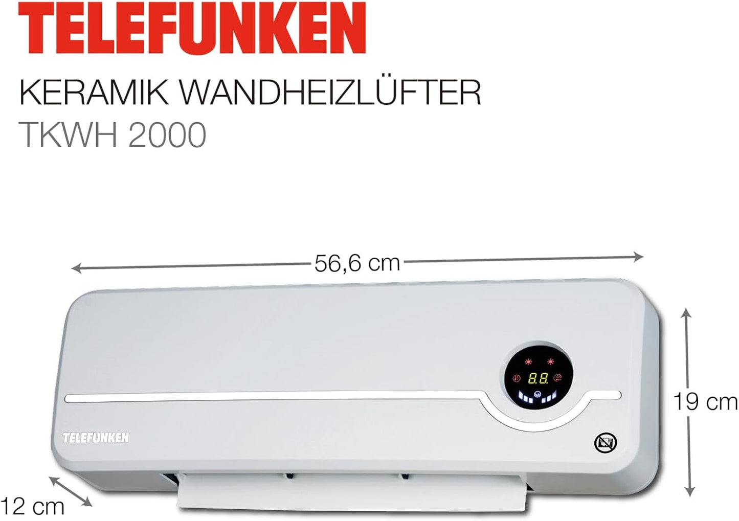 TKWH 2000 Wandheizlüfter mit Oszillationfunktion
