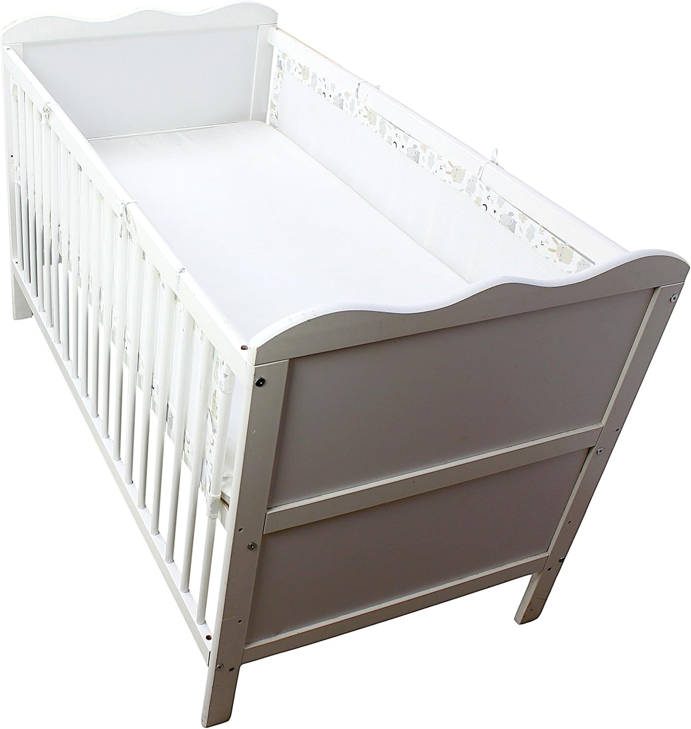Gitterstäbe Schutznetz für Babybett (2er Pack), Hase / Eule ; ca. 128 x 30 cm (für Babybett 140x70)