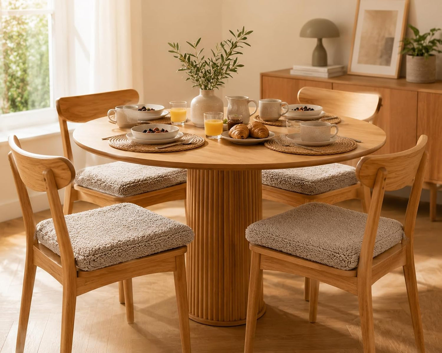 Sherpa Sitzkissen-Set (2 Stück) für Stühle, 2er Set Sherpa Taupe