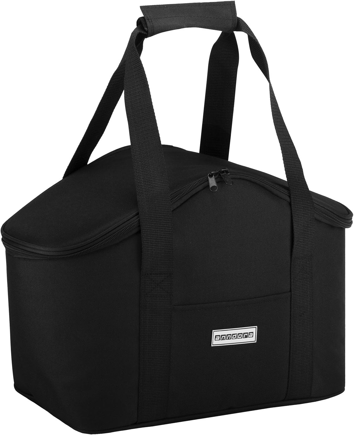 Pflegeleichte Kühltasche mit Zweiwege-Reissverschluss, Schwarz