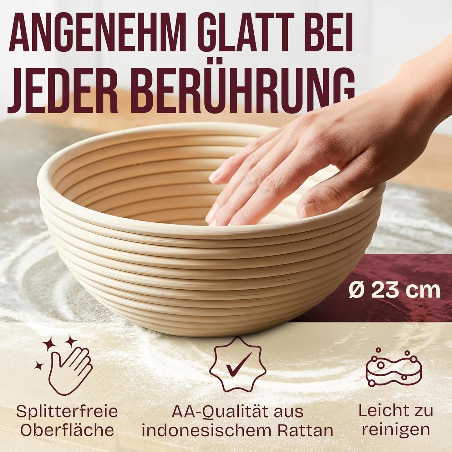 Gärkörbchen-Set, Klassisches Rundset – 7-teilig