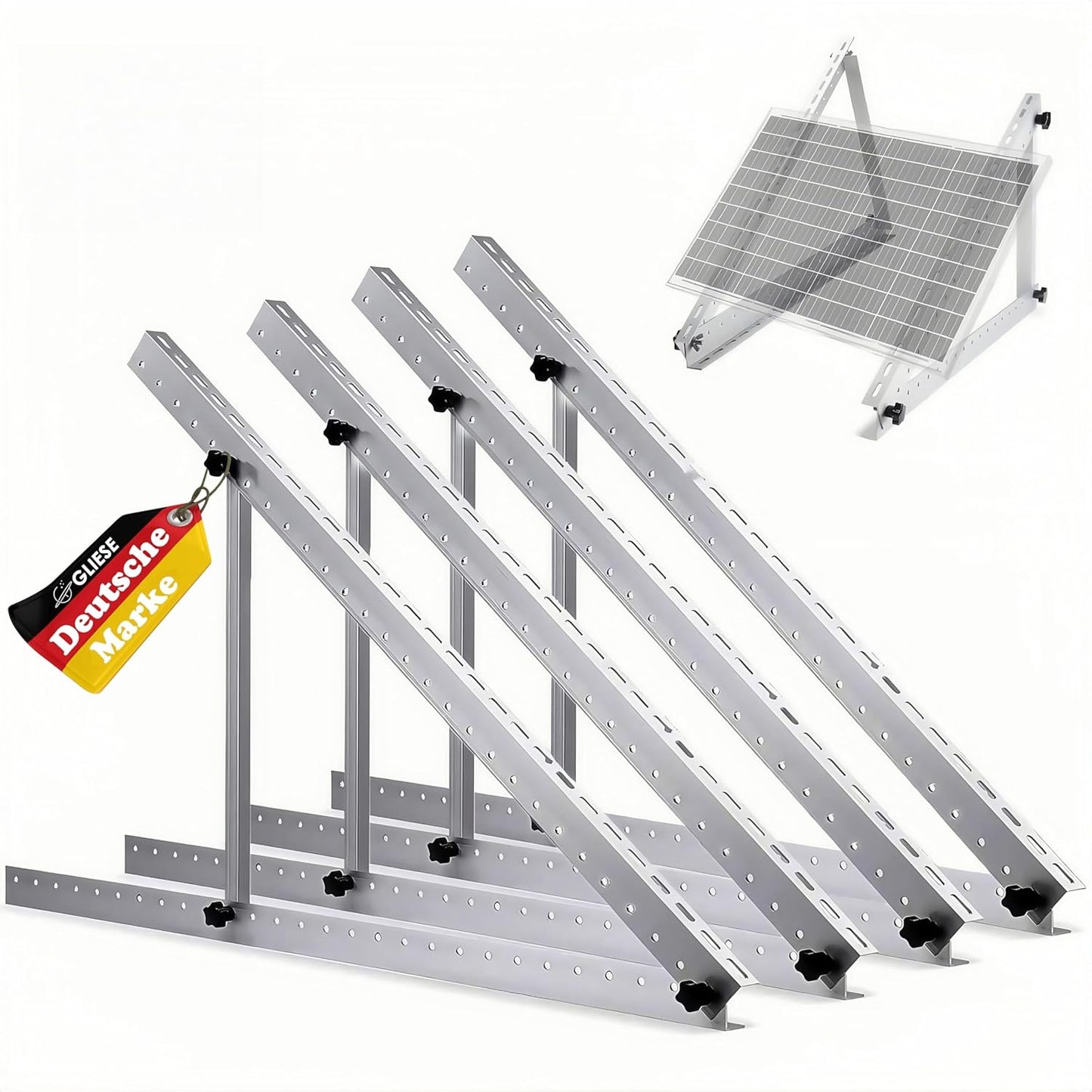 2 Paare Solarmodul-Halterung für Flachdach, (2 Paar ) 45 Zoll Solarmodul Halterung