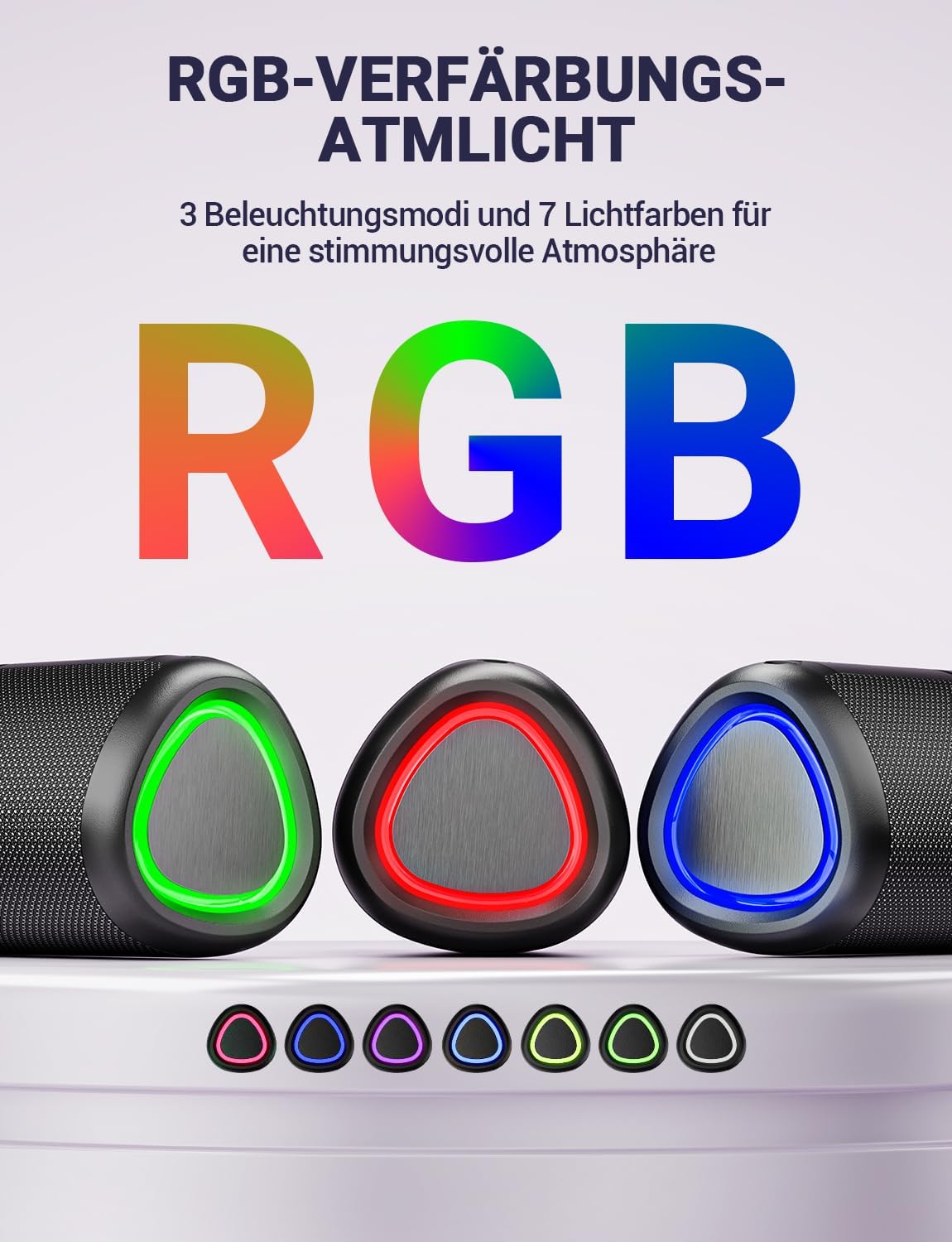 Kompakter Bluetooth-Lautsprecher LYYX03N mit TWS & RGB Lichtern, A46