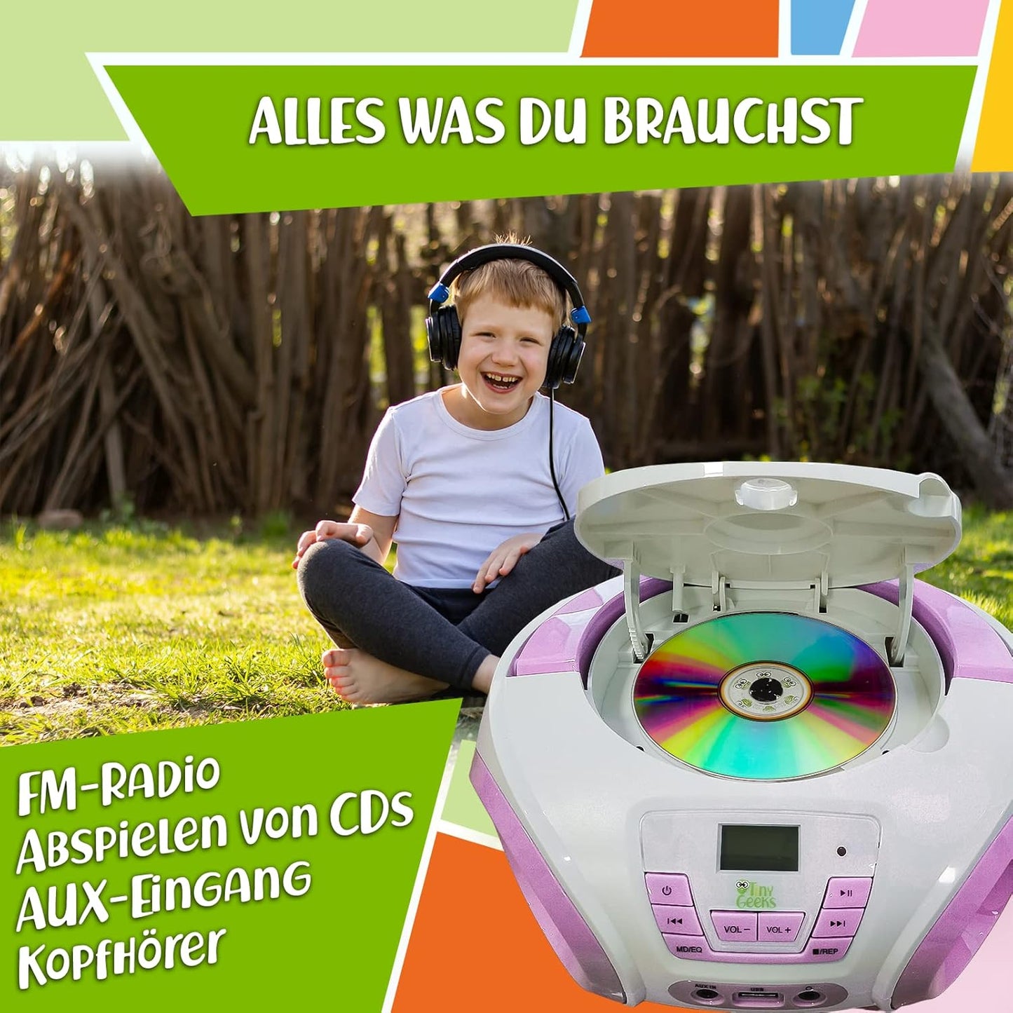 Tunes CD-Player für Kinder, Rosa