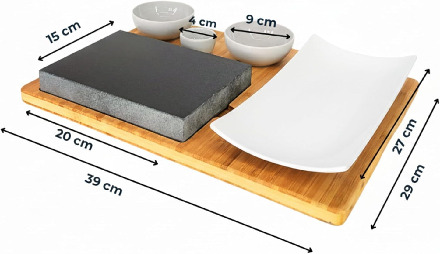 Lavastein Steakbrett-Set mit Servierplatte, 2 Sets, 2 Set - Weiss – Weiss