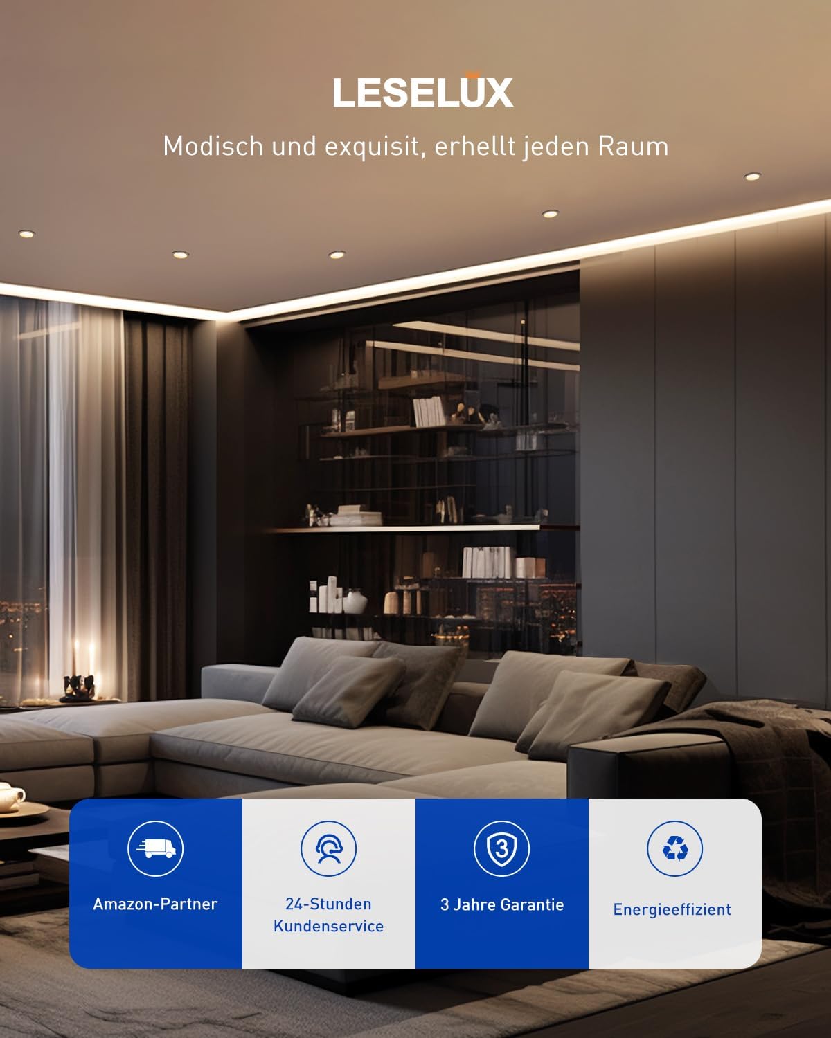 10-teiliges LED-Einbaustrahler-Set, 2700k Warmweiss Nicht Dimmbar / Weiss