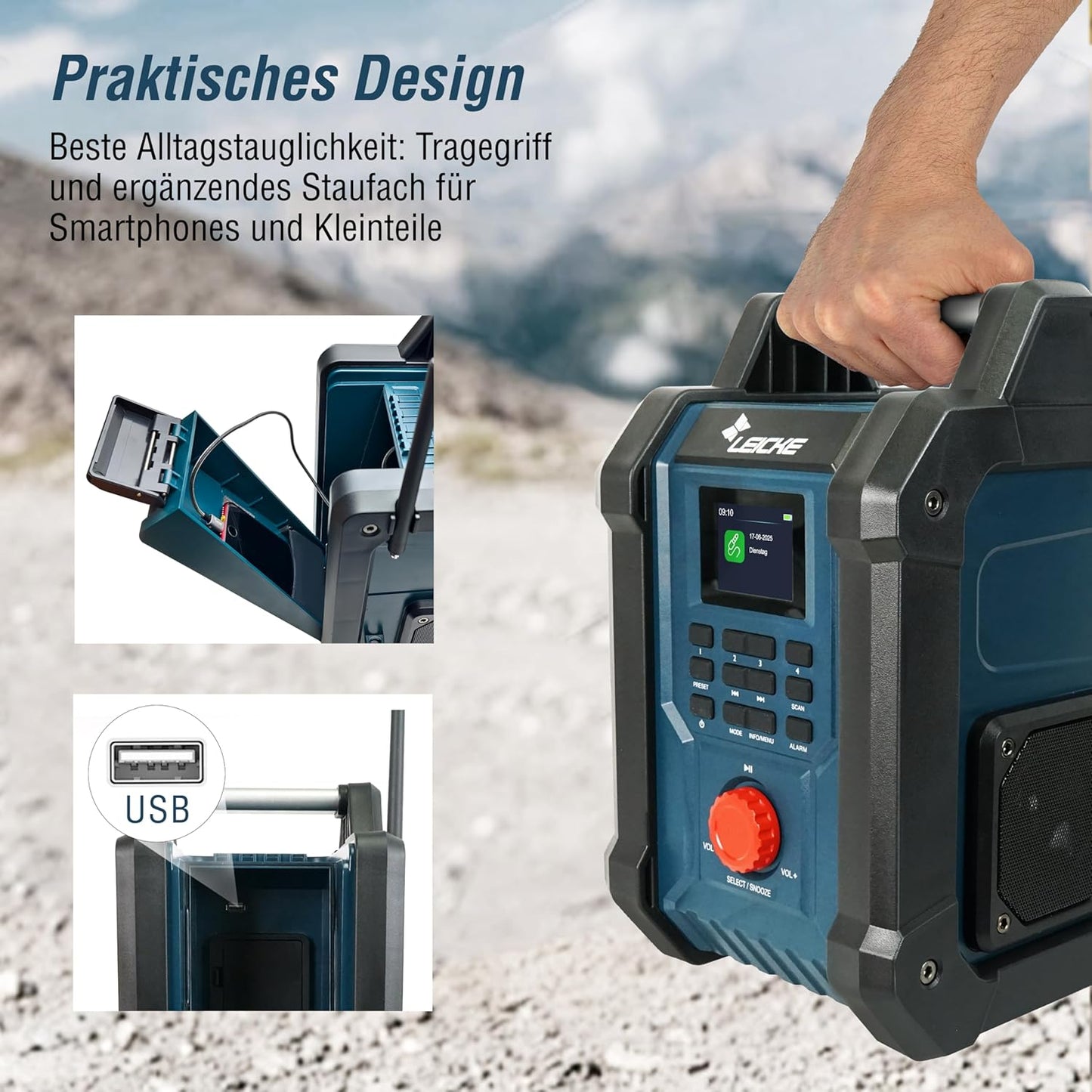 Baustellenradio mit DAB+ und Bluetooth