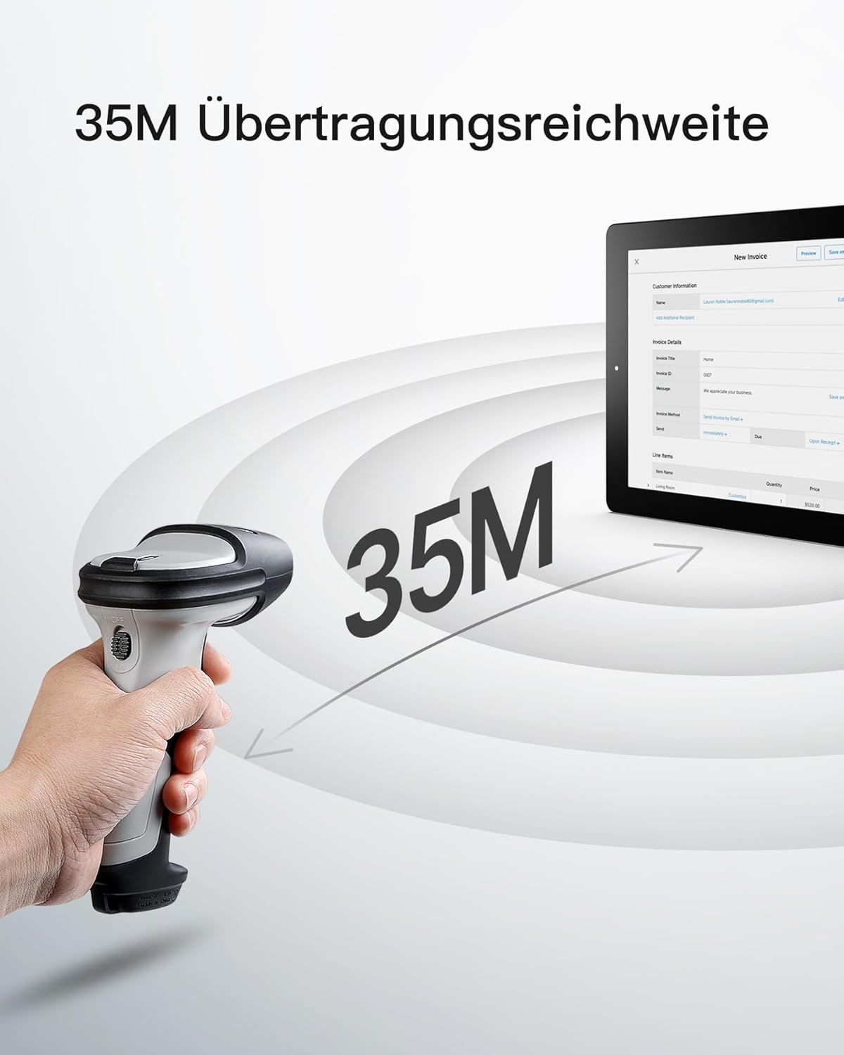 Barcodescanner BCST-70 für 1D, Grau 1D
