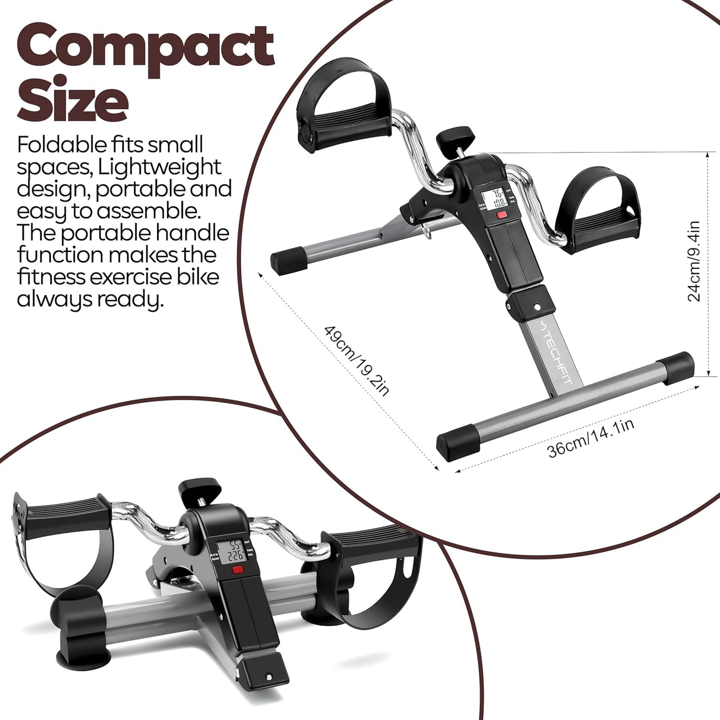 Pedal-Heimtrainer für Arme und Beine, Grau PED2