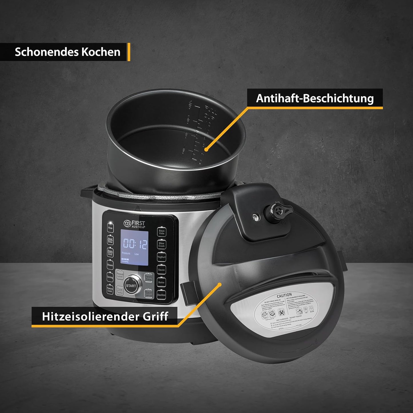 Elektro Multikocher, Silber/Schwarz