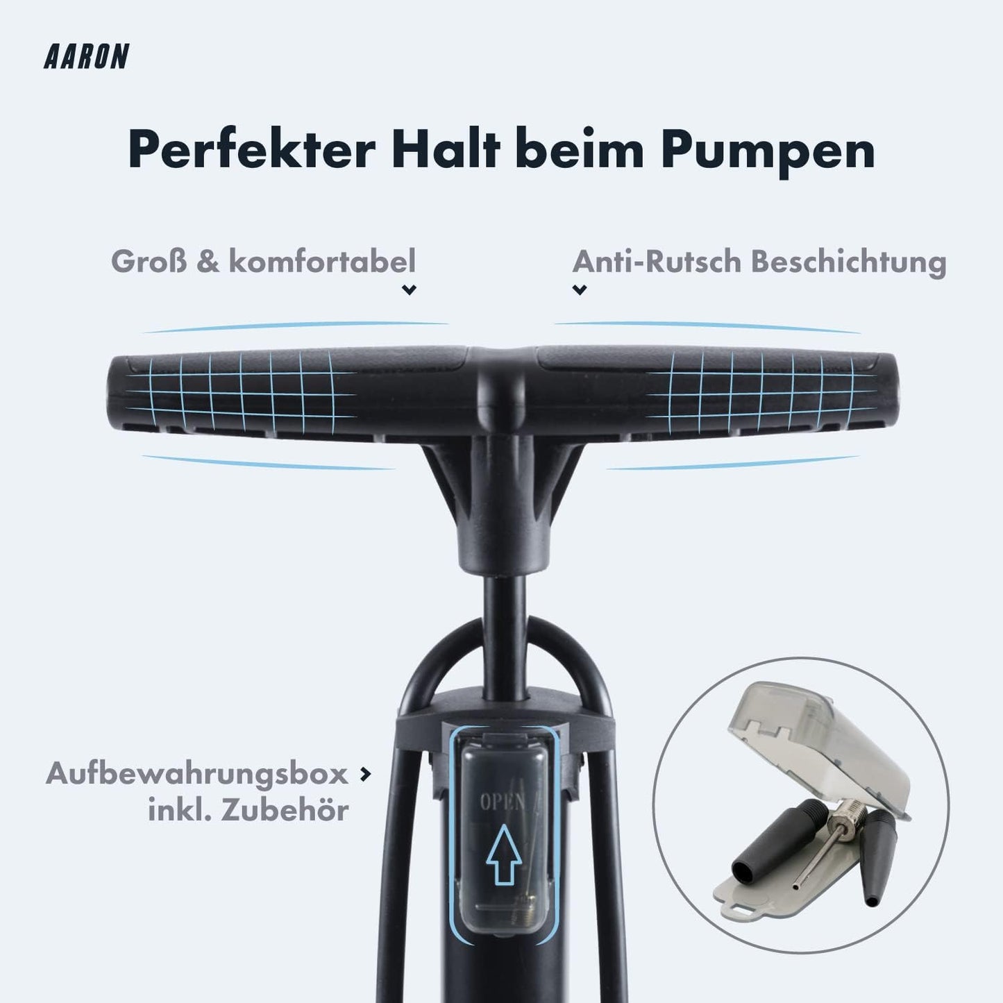 Hochdruck Fahrrad-Standpumpe mit Manometer, ohne Flickzeug