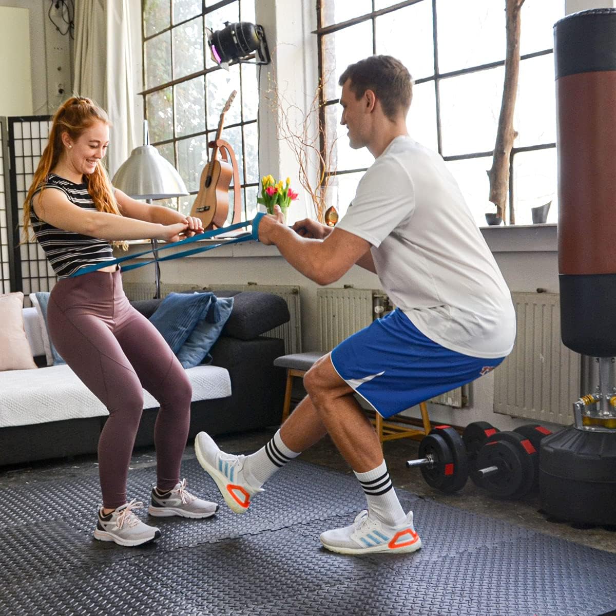 8er-Set Profi Bodenschutzmatte für Fitnessgeräte, 2cm