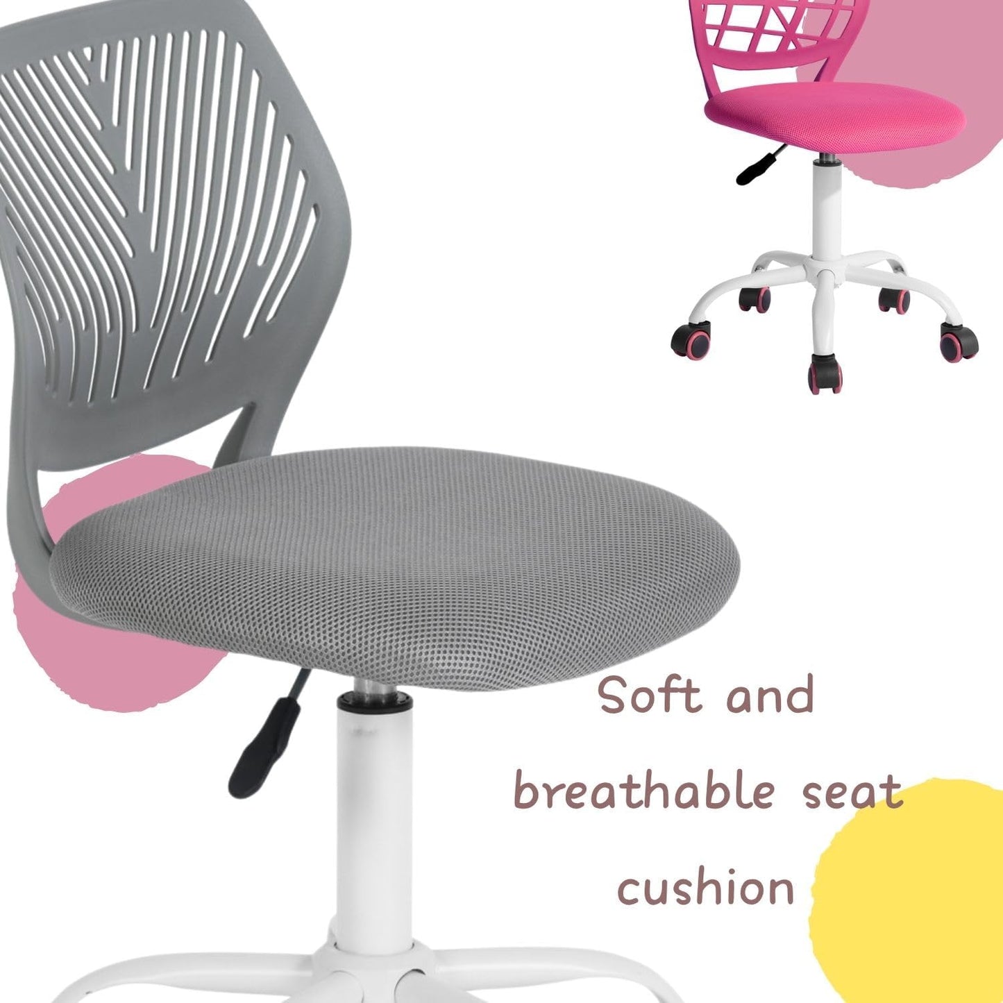 Ergonomischer Kinder-Drehstuhl, Candy-pfirsich