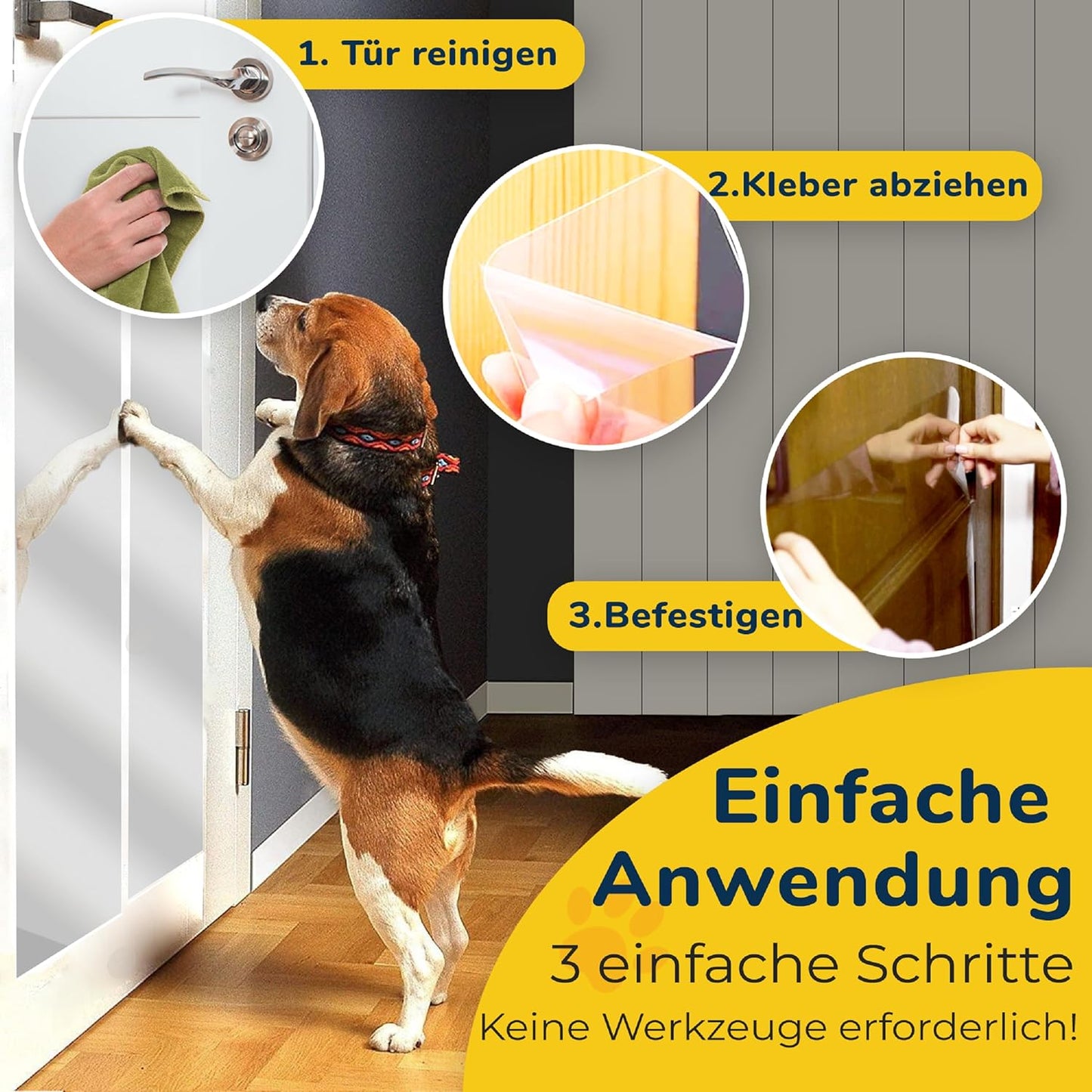 Kratzschutzfolie Katzen, Farblos 150 cm x 20 cm; 3 Stück