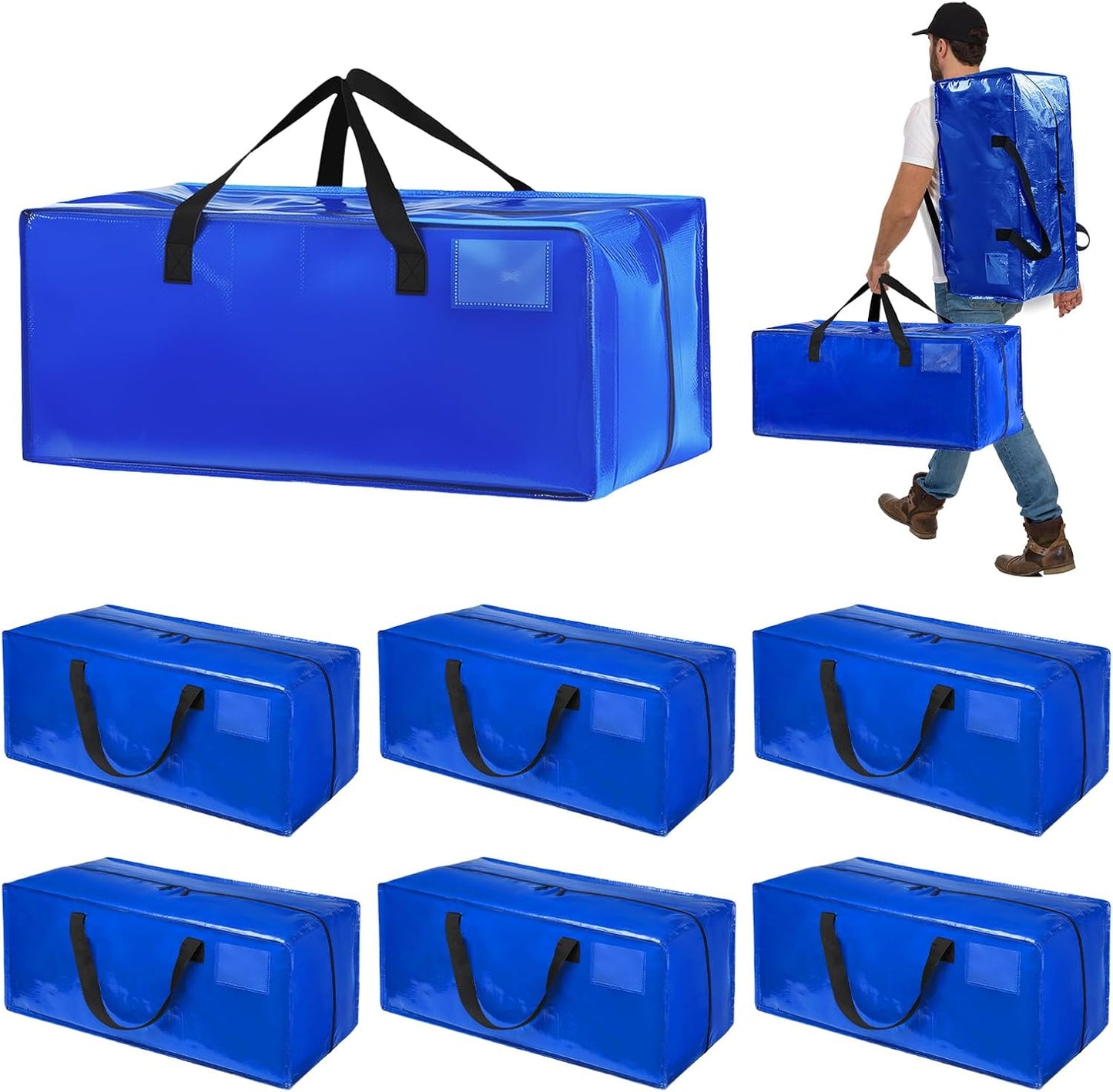 Grosse Aufbewahrungstaschen-Set (6 Stück, 90L), Blau