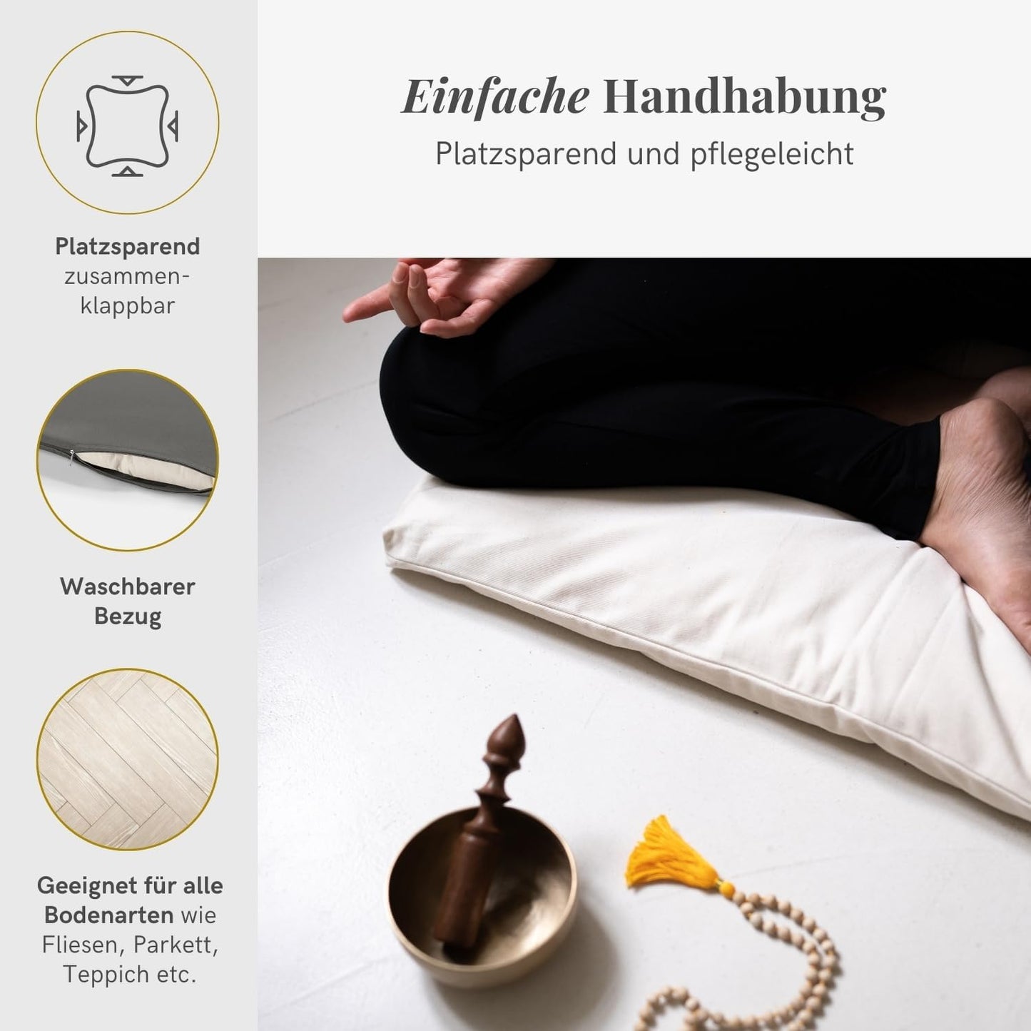 Meditationsmatte Zabuton Comfort, 7 cm / Anthrazitgrau