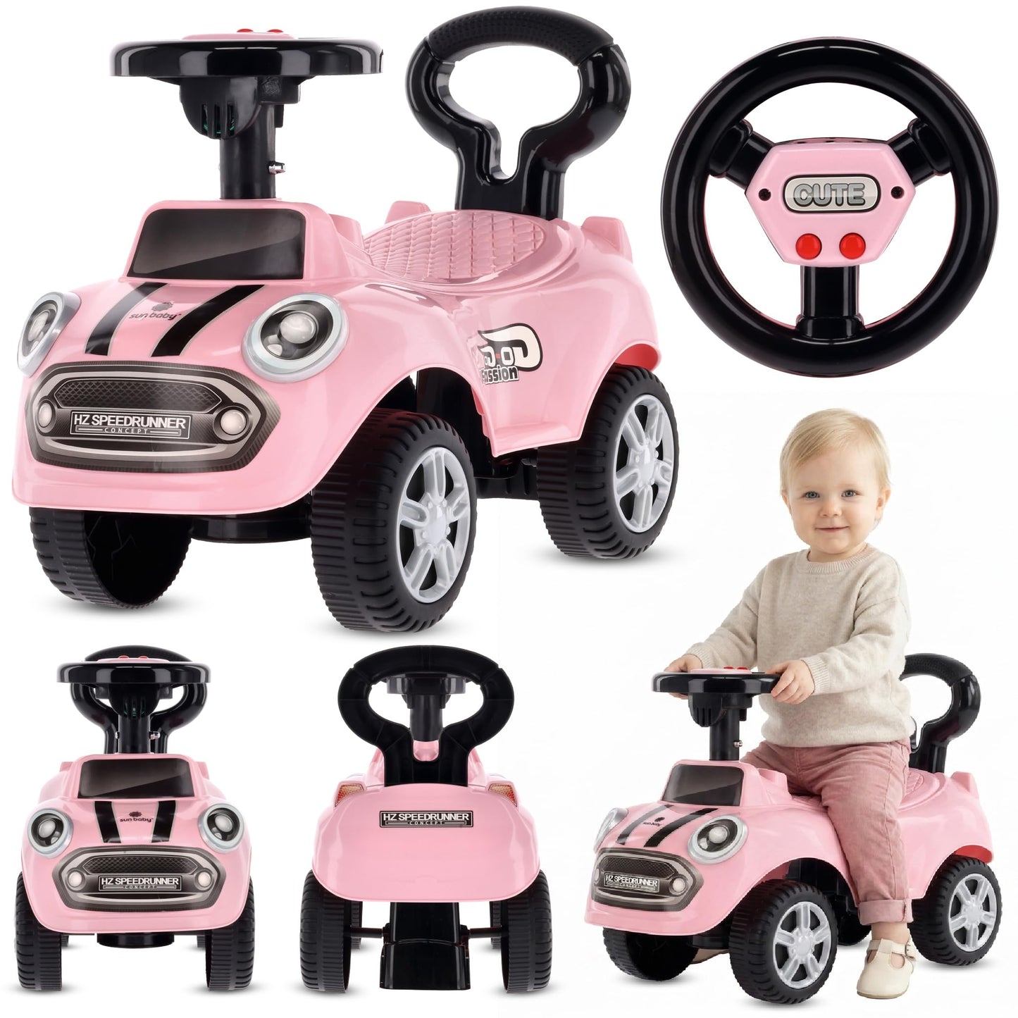 Rutschauto & Lauflernwagen für Kinder, Rosa