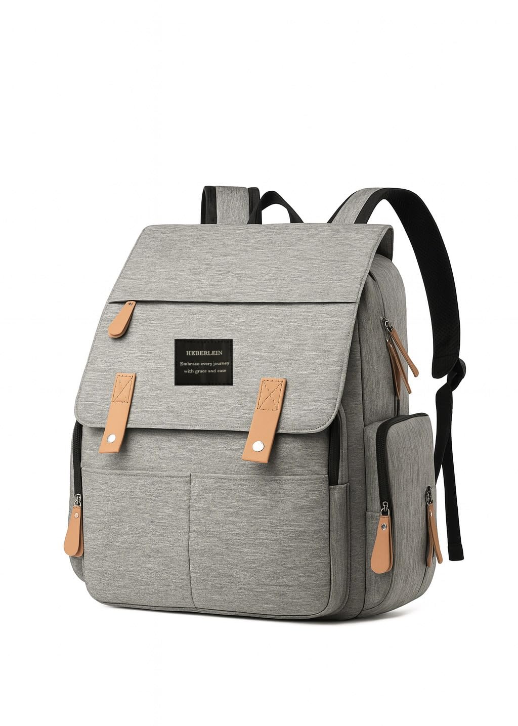 Wickelrucksack mit Wickelauflage & Befestigung, Grau