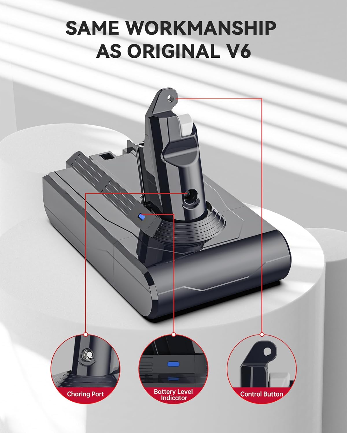Ersatzakku für Dyson V6 mit 3 Filtern, V6 8.0Ah + Filter-1