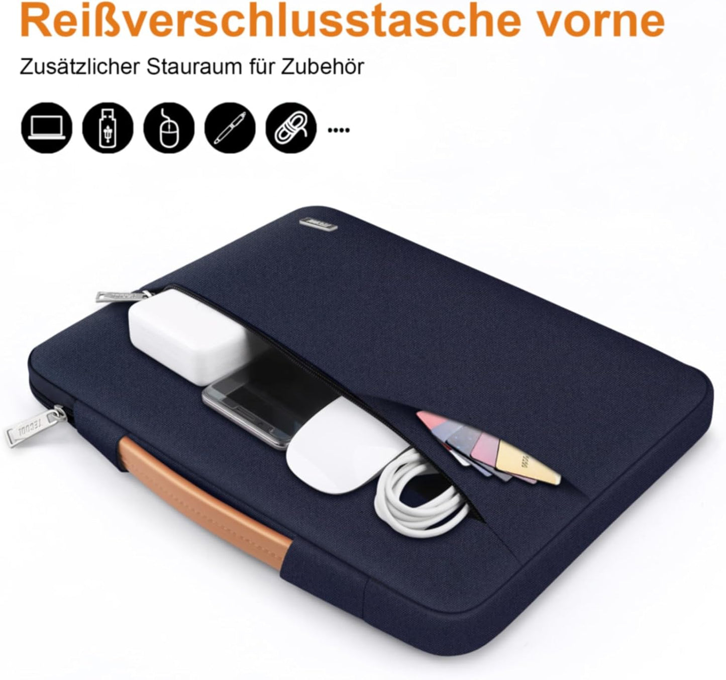 Wasserdichte Laptoptasche, 15,6 Zoll Dunkelblau