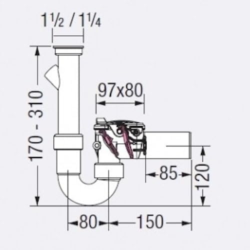 73052 Rückstaudoppelverschluss Staufix Siphon DN 50