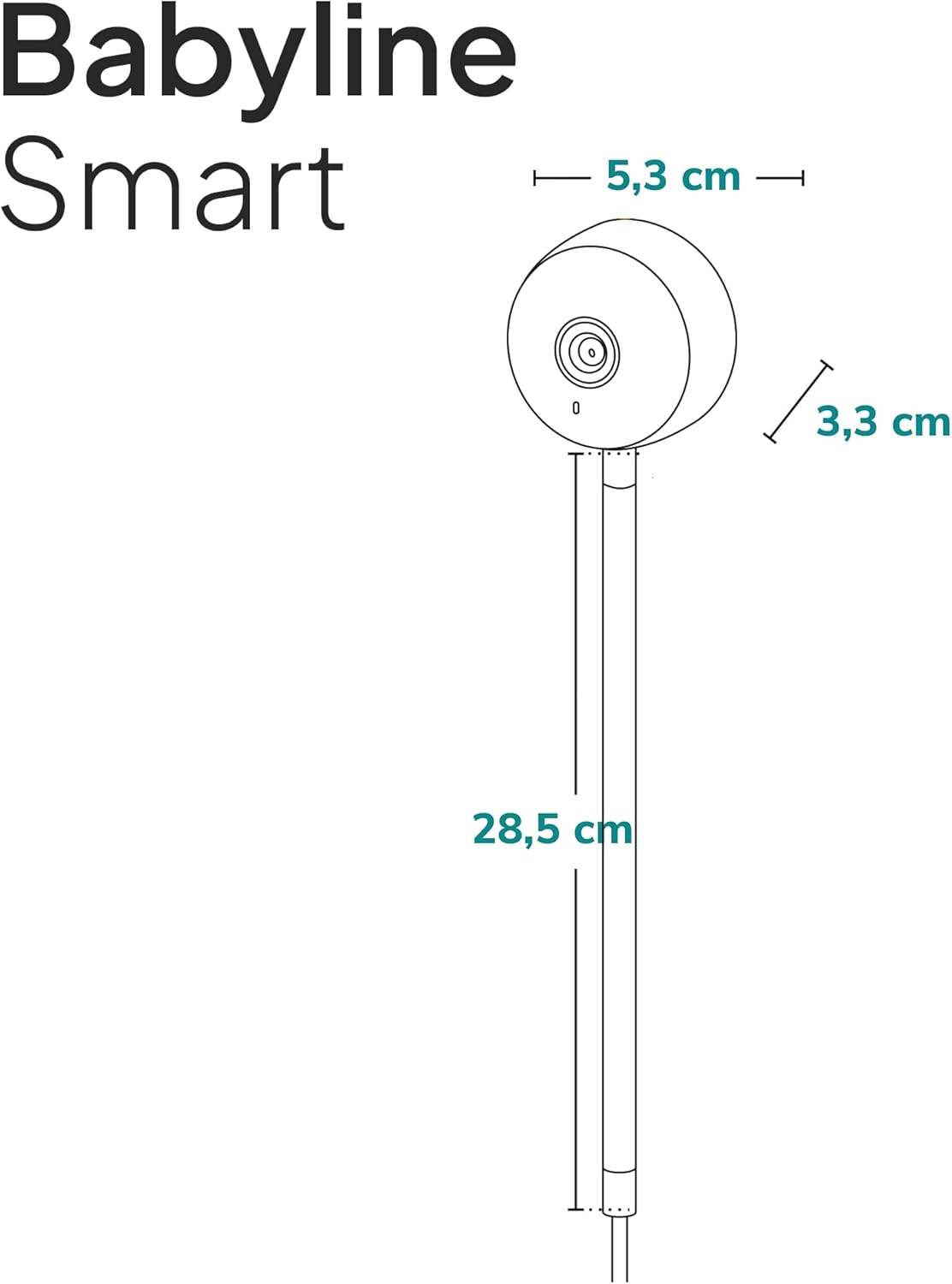 Care Babyline Smart mit Kamera, Nachtsicht, Bewegungs- und Geräuscherkennung, Schwarz