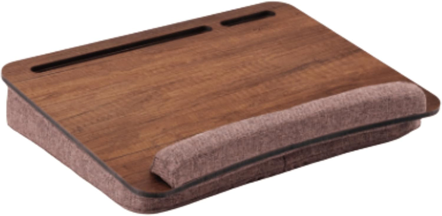 Tragbarer Laptoptisch mit Kissenauflage, Walnuss