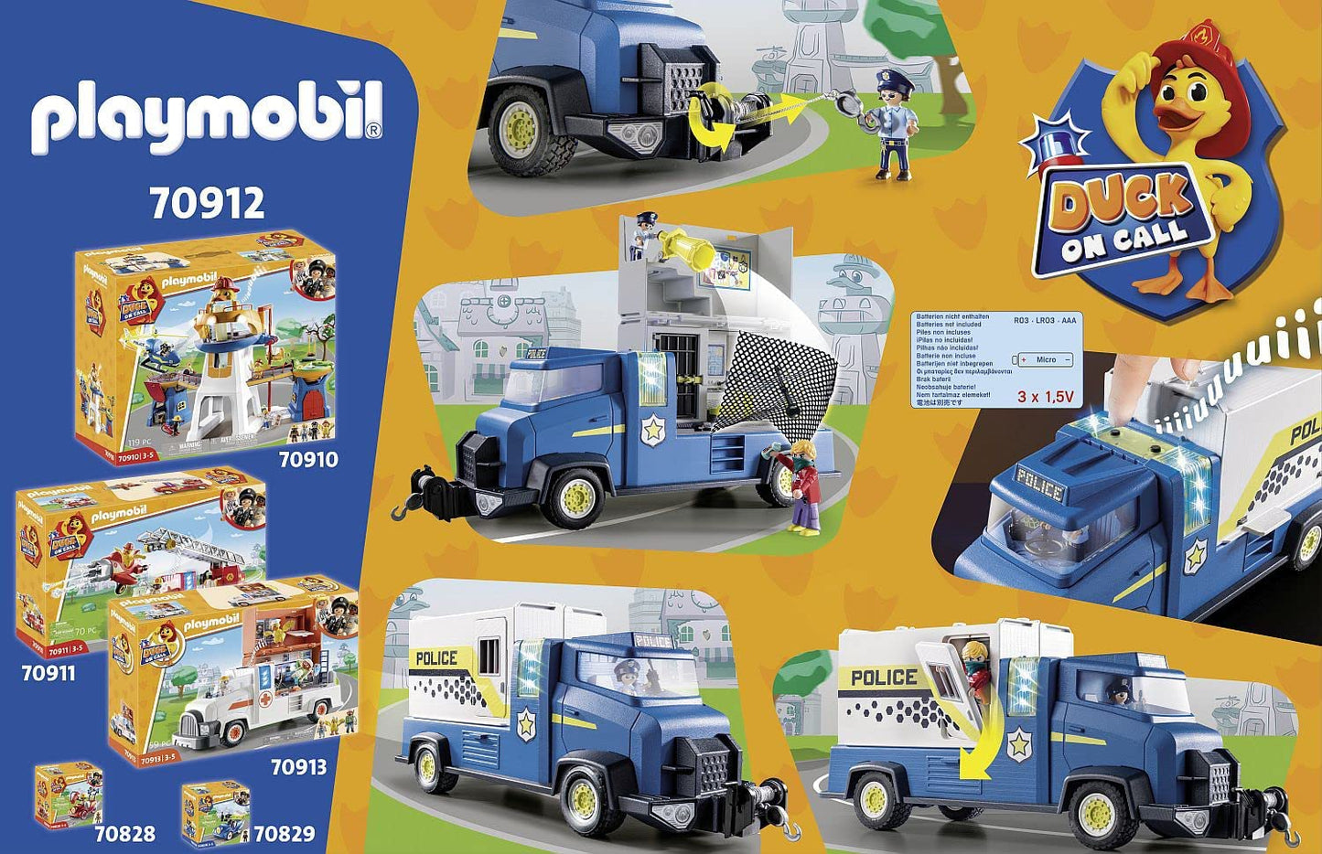70912 DUCK ON CALL Polizei Truck, Konstruktionsspielzeug