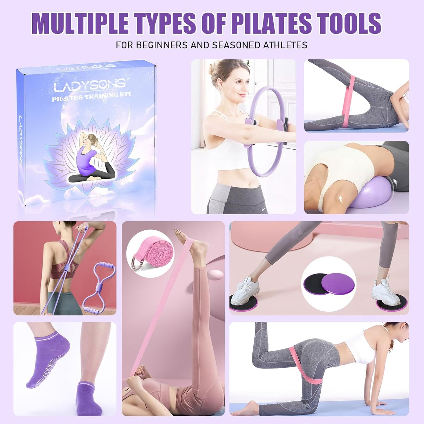 Pilates Essential Kit mit Magic Circle & Zubehör, B