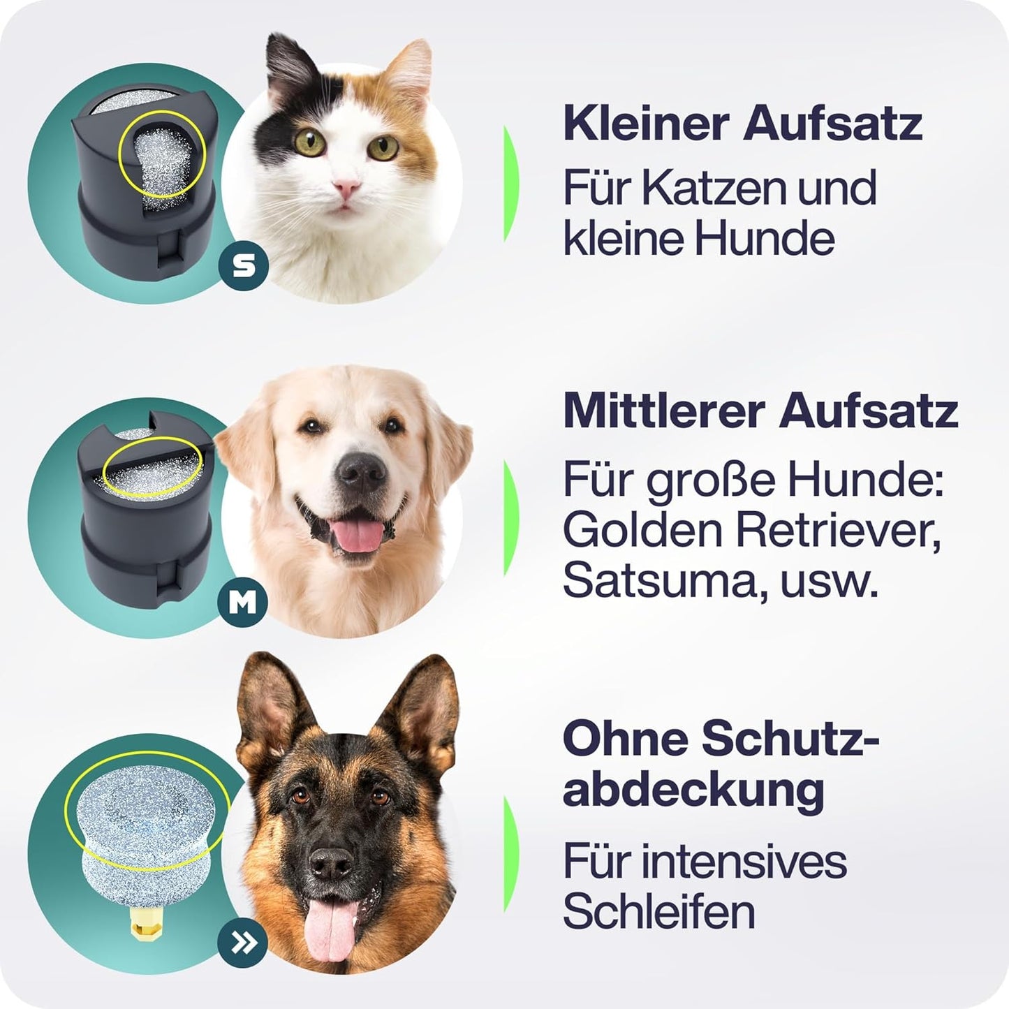 Elektrischer Krallenschleifer für Hunde mit LED-Licht, Gray