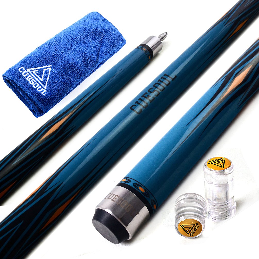 2-teiliger Maple Billiard Queue, blau 12.75mm