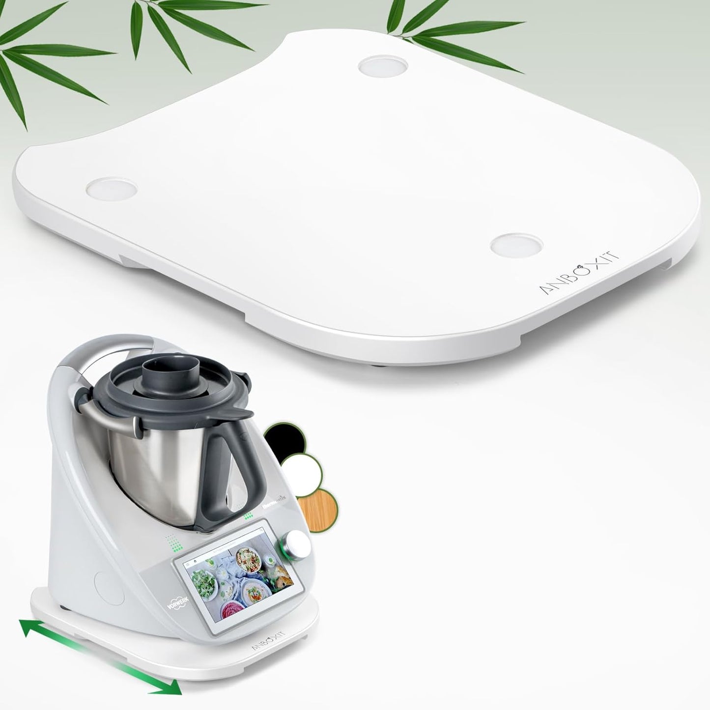 Gleitbrett für Thermomix TM6/TM5 mit Rollen, Weiß