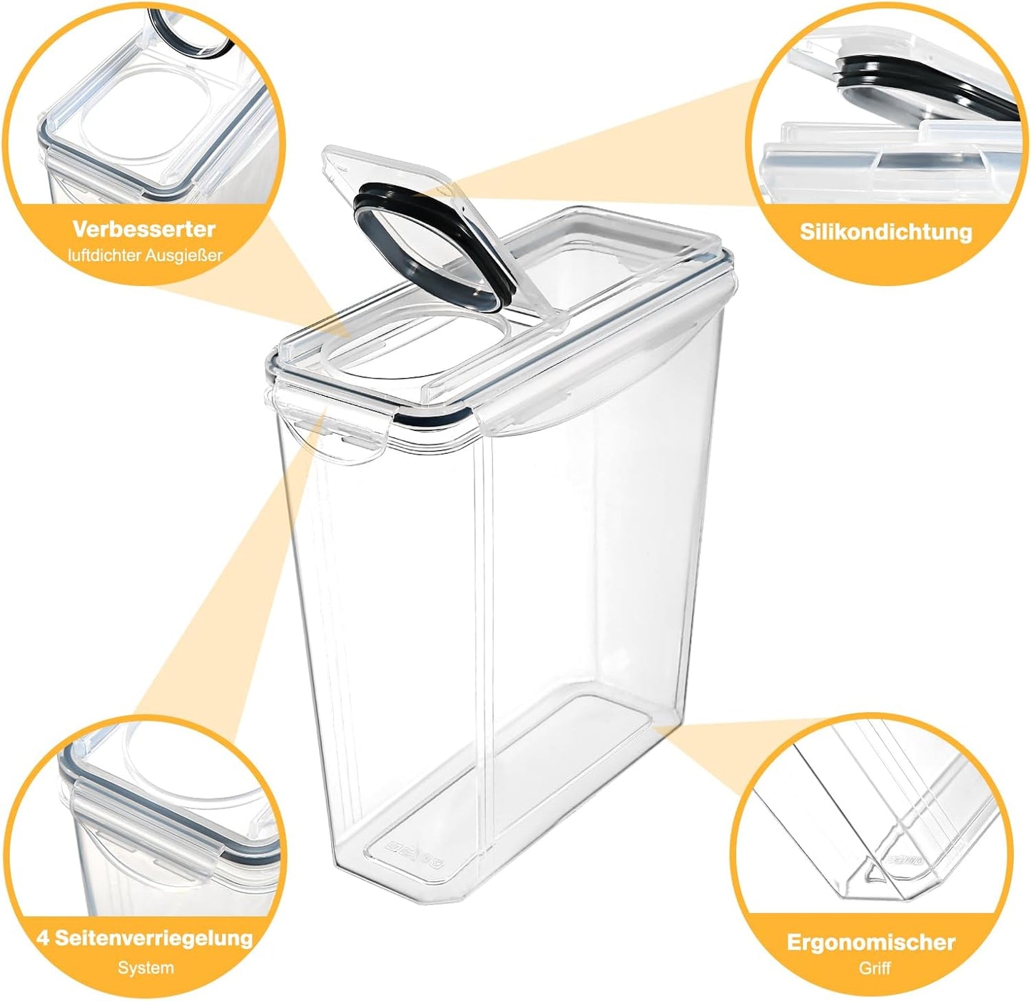 ‎4-teiliges Vorratsdosen Set mit 16 Etiketten, YH-308-4PCS