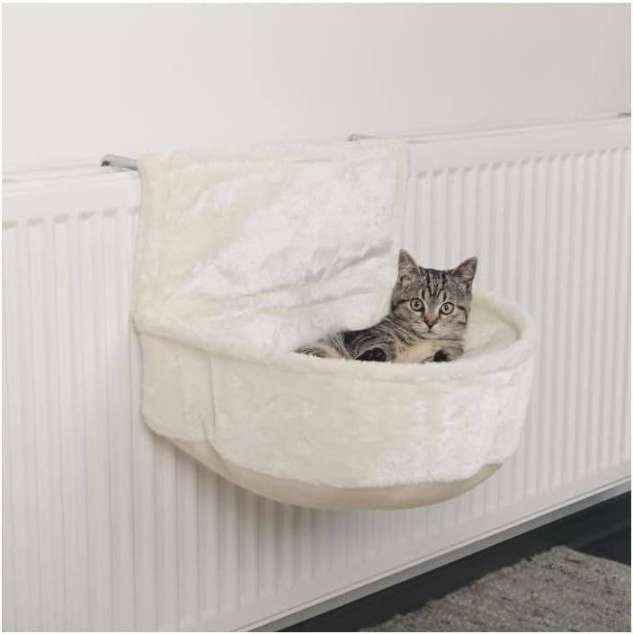 Heizkörper-Kuschelsack für Katzen mit Wendekissen, L 45 x B 13 x H 33 cm Weiß