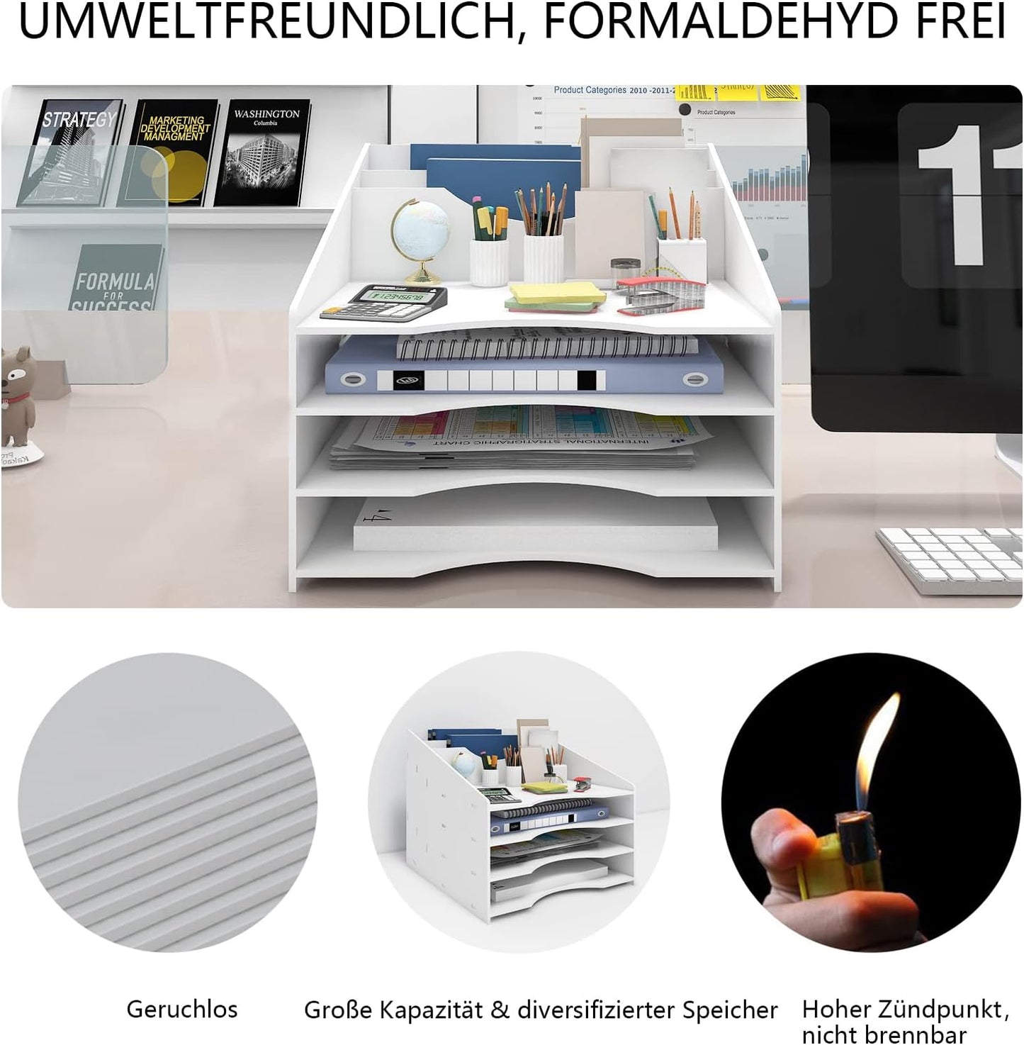Dokumentenablage A4 mit 4 Fächern (Typ E), Typ E