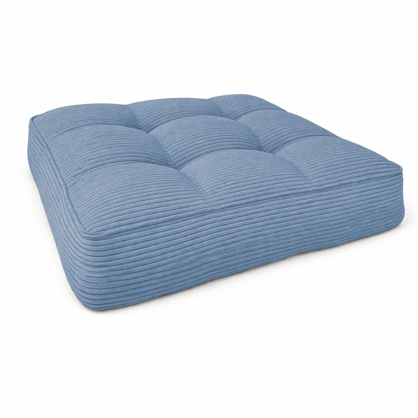 Lounge-Sitzkissen, 70x70x10 cm, Blau Cord Sitzkissen 70x70