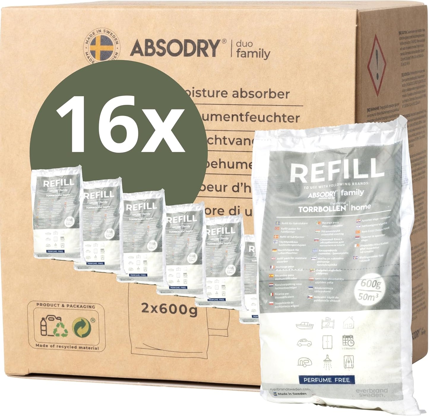 Luftentfeuchter Nachfüllpack, 16x600g, 16 X Nachfüllpack