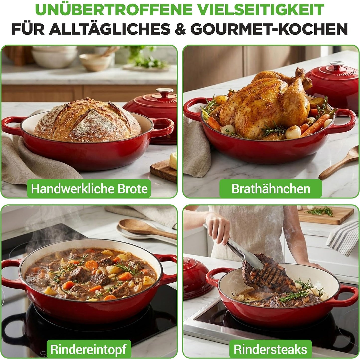 Gusseisentopf, Rot/Ausflug, einfarbig (Getaway Solids)