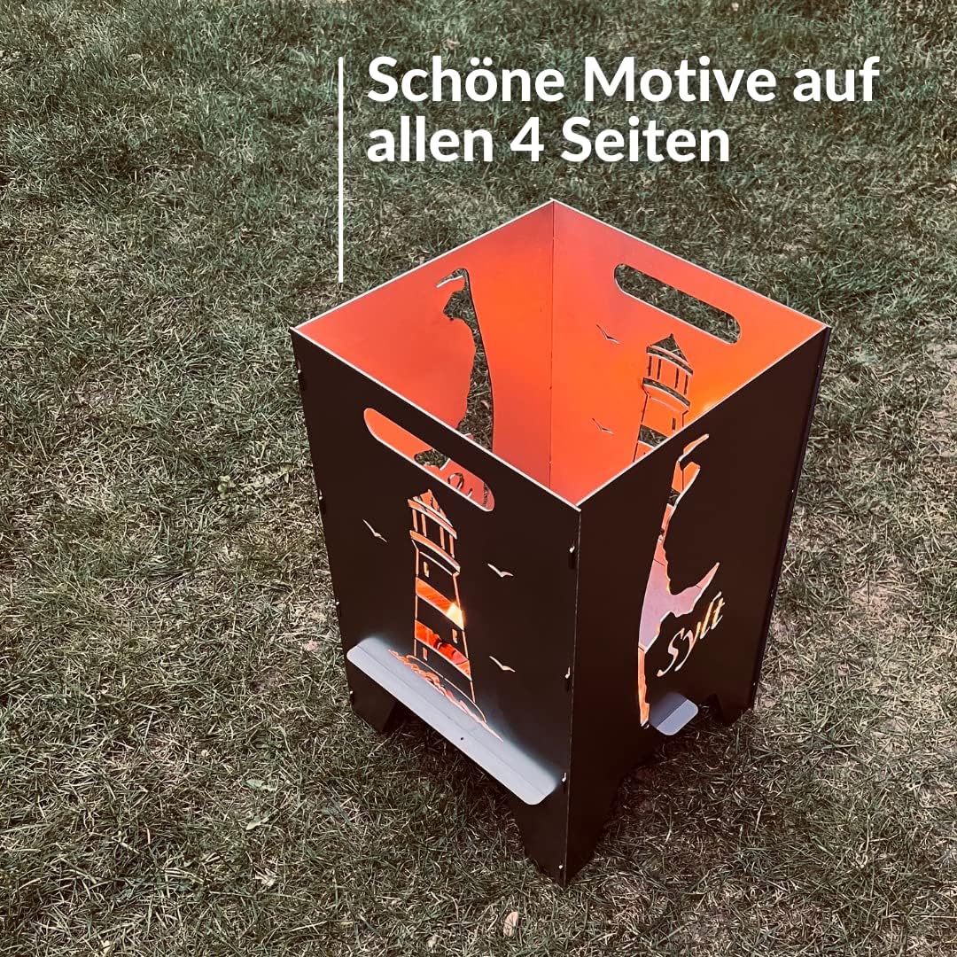 Feuertonne mit Inselmotiv Sylt, 50cm Sylt