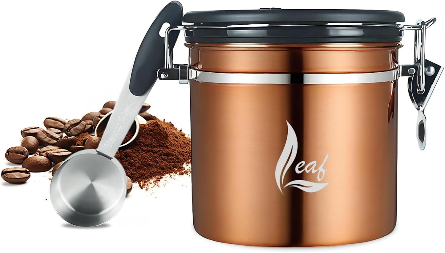 Kaffeedose mit CO₂-Ventil & Datumsanzeige, Kupfer 1000 ml
