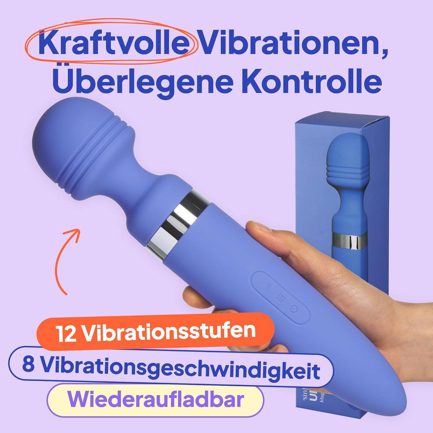 Power Massagestab mit 12 Vibrationsmustern