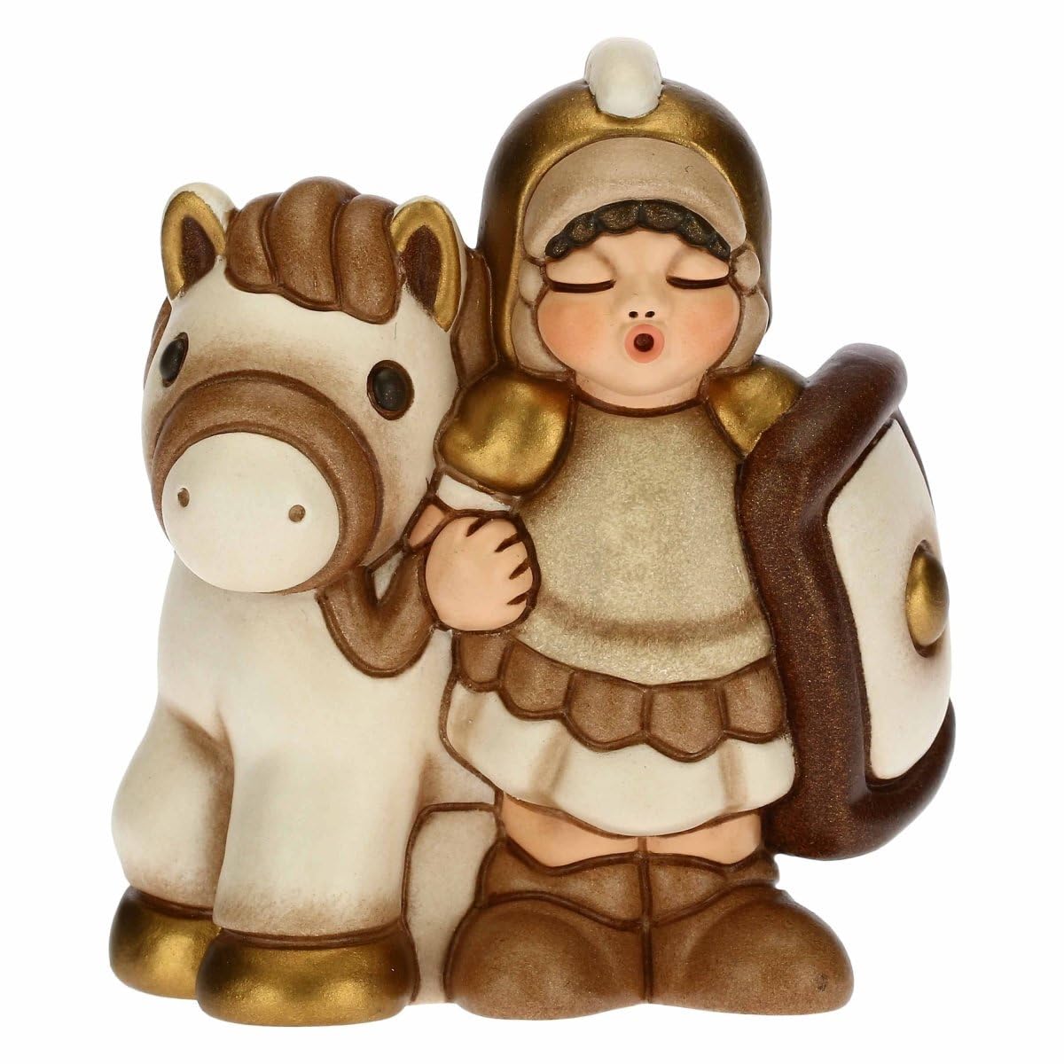 Krippenfigur Soldat mit Pferd
